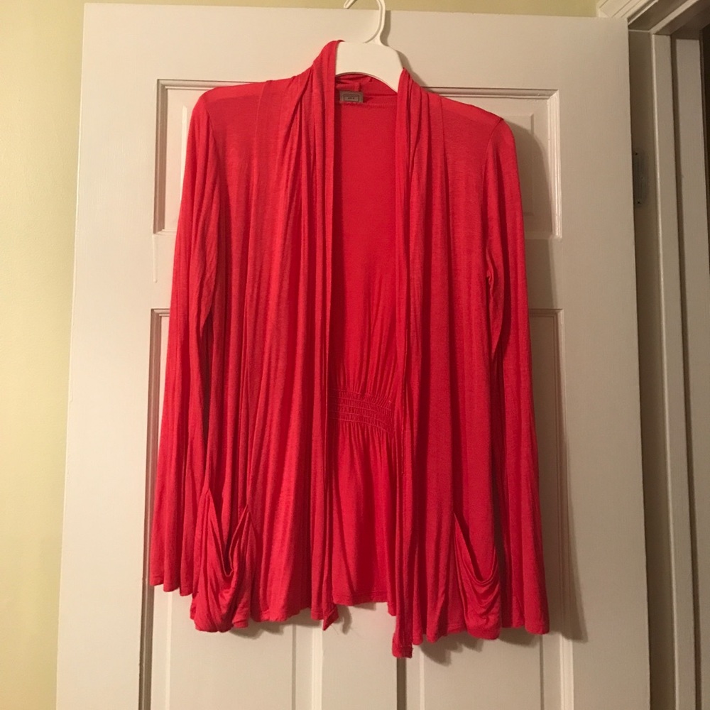 Hot pink open front cardigan