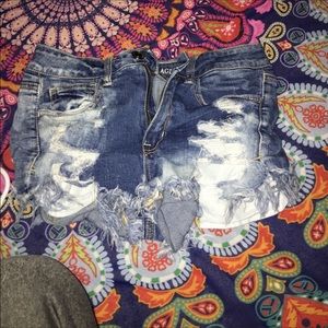 AE ripped and bleached shorts