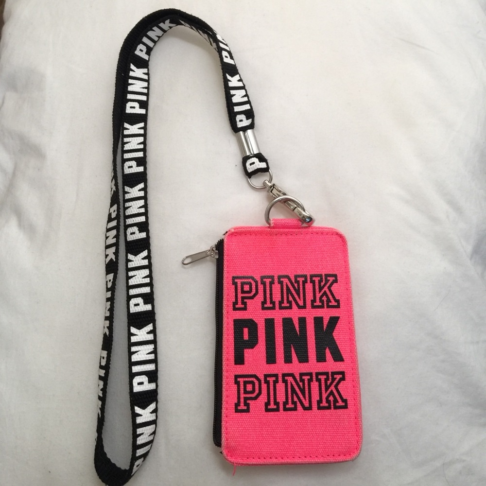 Victoria Secret wallet pink lanyard