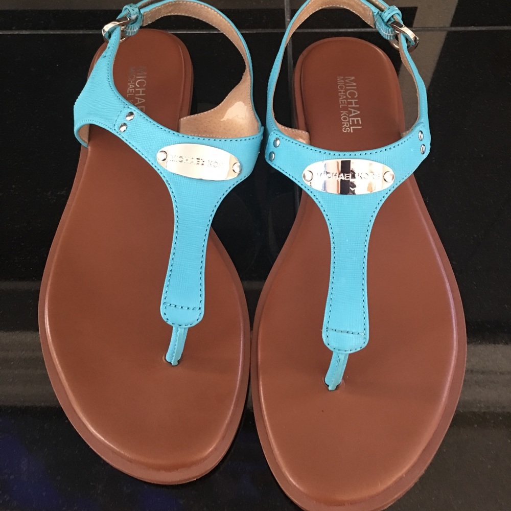 Michale by Michael Kors - 9.5 Plate Thong Aqua-mar