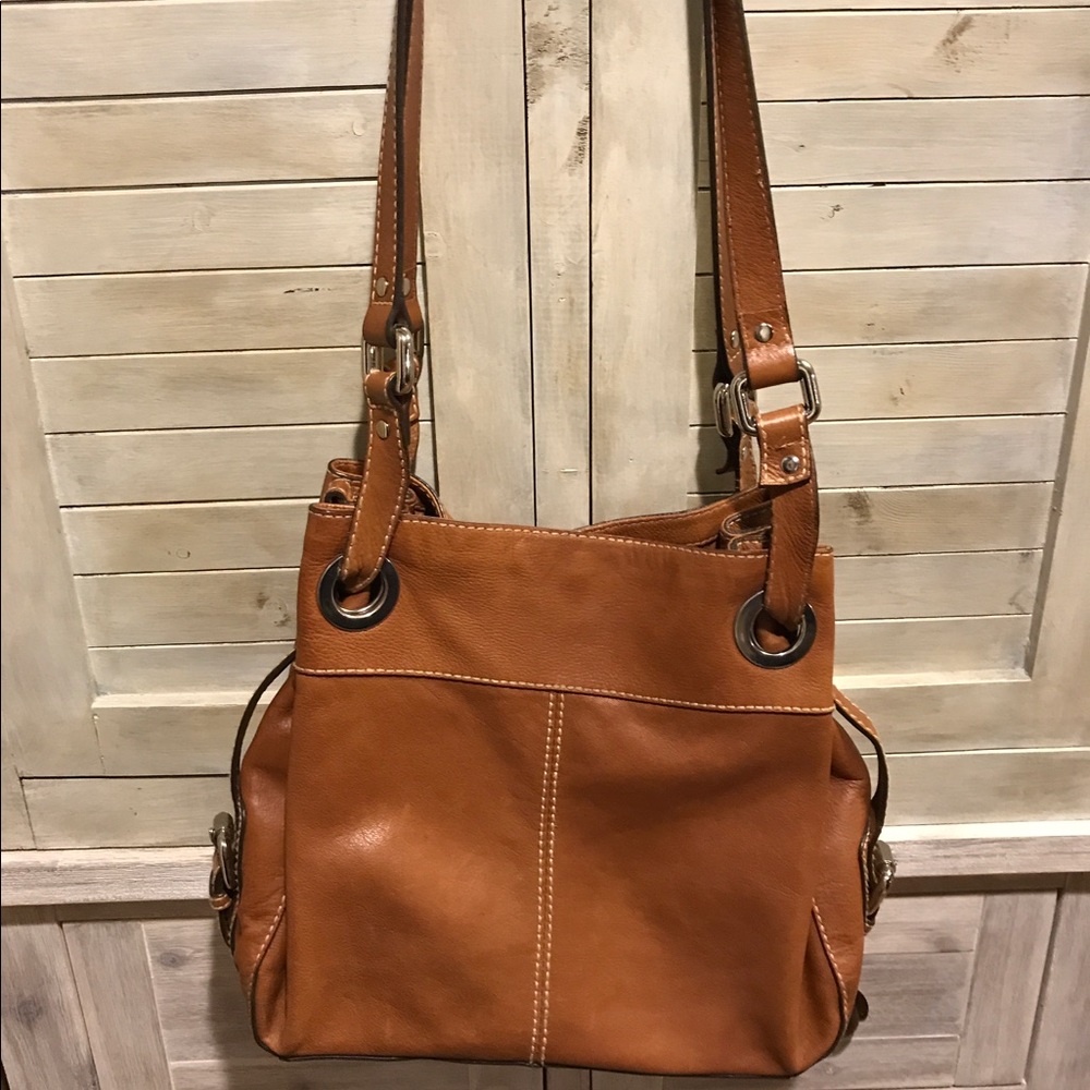 Fossil tan leather bag