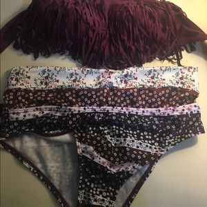 High waisted bikini with fringe top