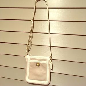 Coach Leather Crossover Handbag Tan