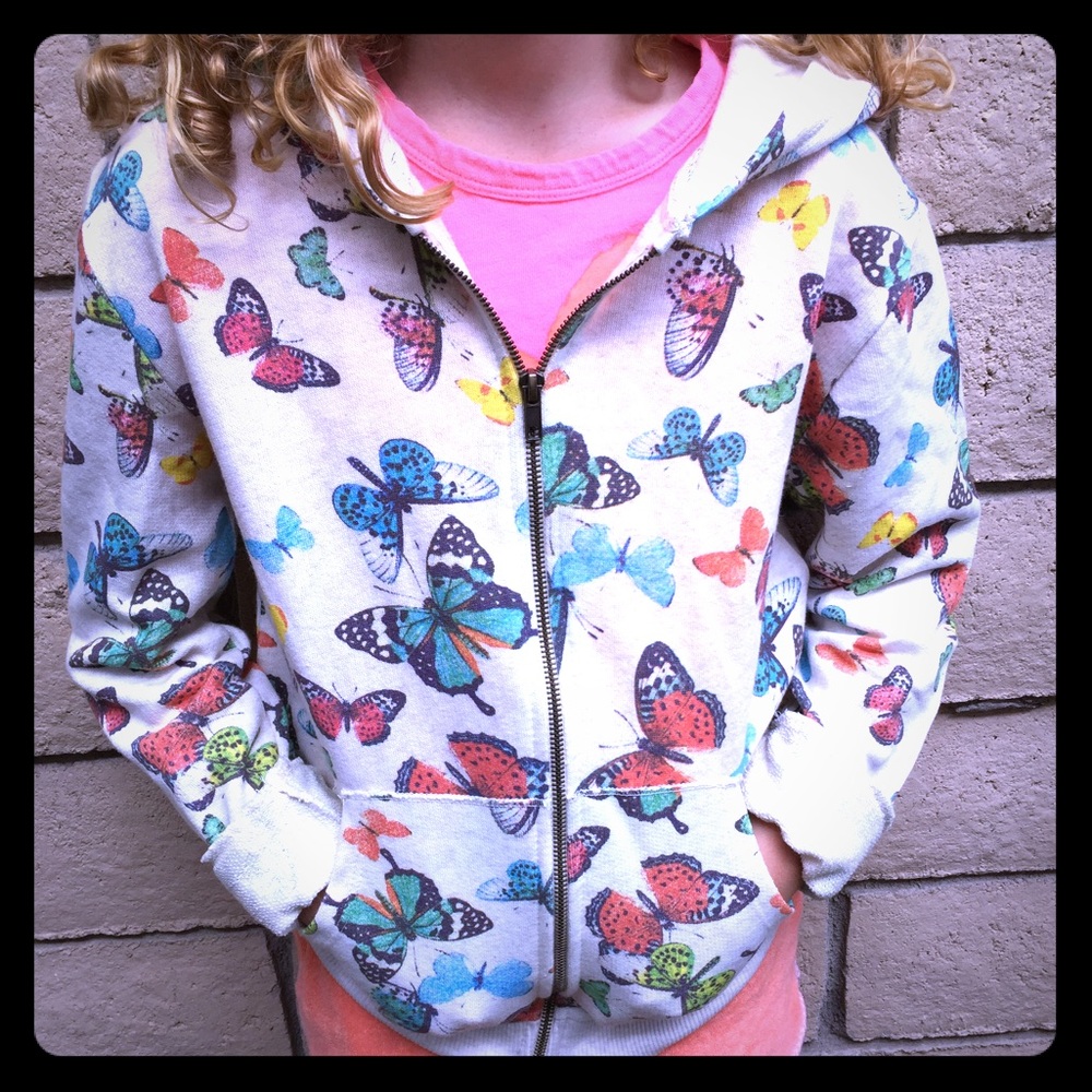 Zara Girls Butterfly Hoodie NWT