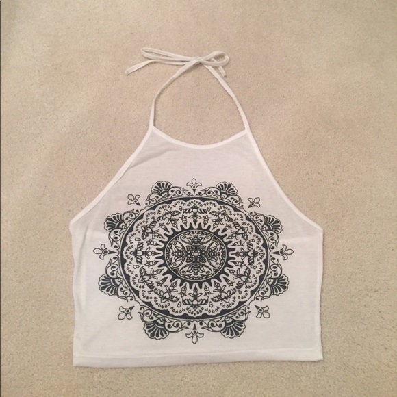 White Halter Crop Top - Picture 3 of 3