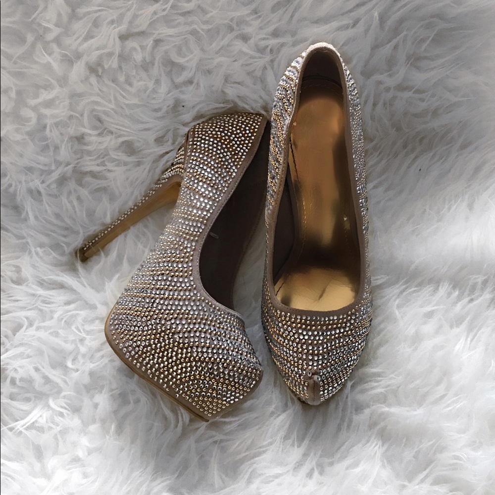 Swarovski Rhinestone Gold and Silver Stilettos