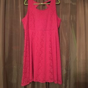 Plus Size Lace Pink Sundress
