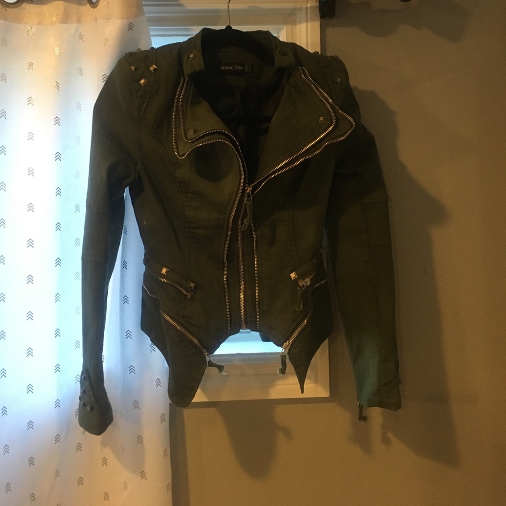 Adorable Green Moto Jacket