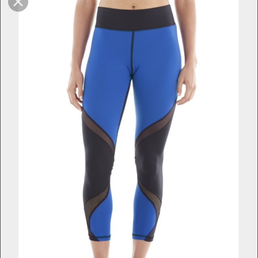 Michi hydra crop legging ocean blue/black Sz M Nwt