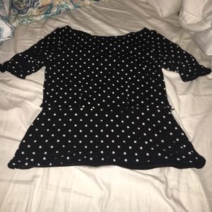 Polka dotted short sleeve shirt