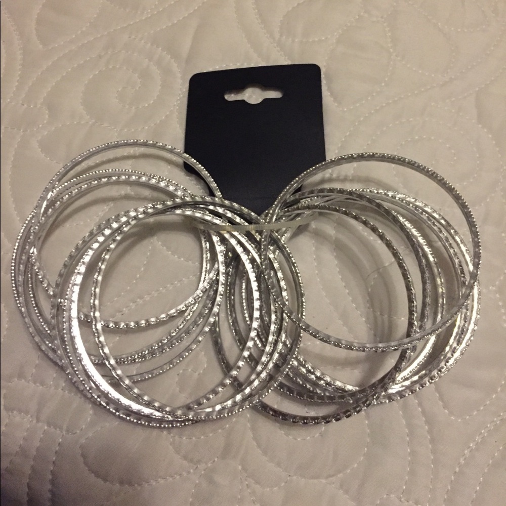 Silver bangle bracelets