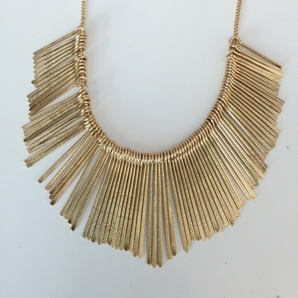 Gold Bib Statement Necklace