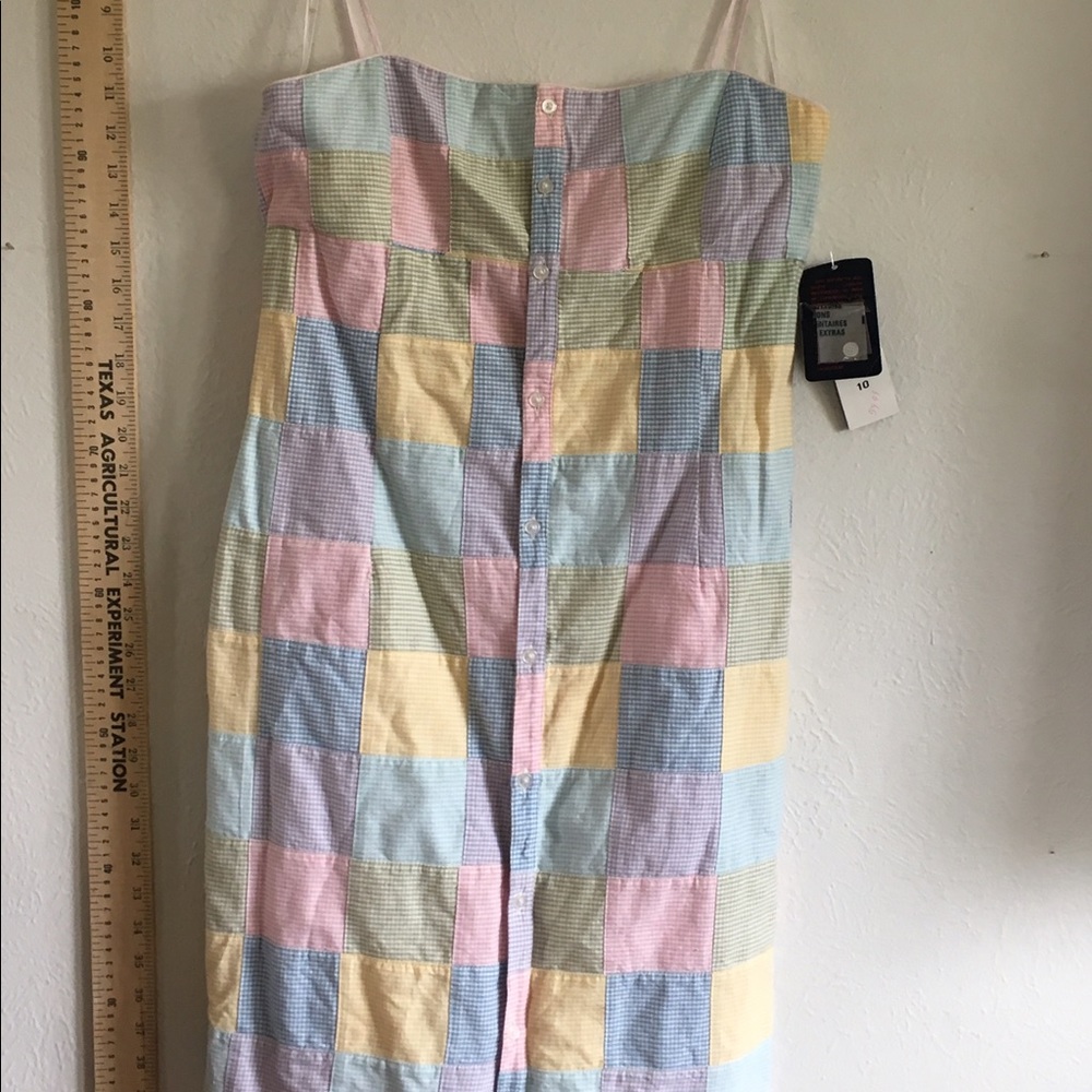 Unworn Ralph Lauren pink madras sundress dress