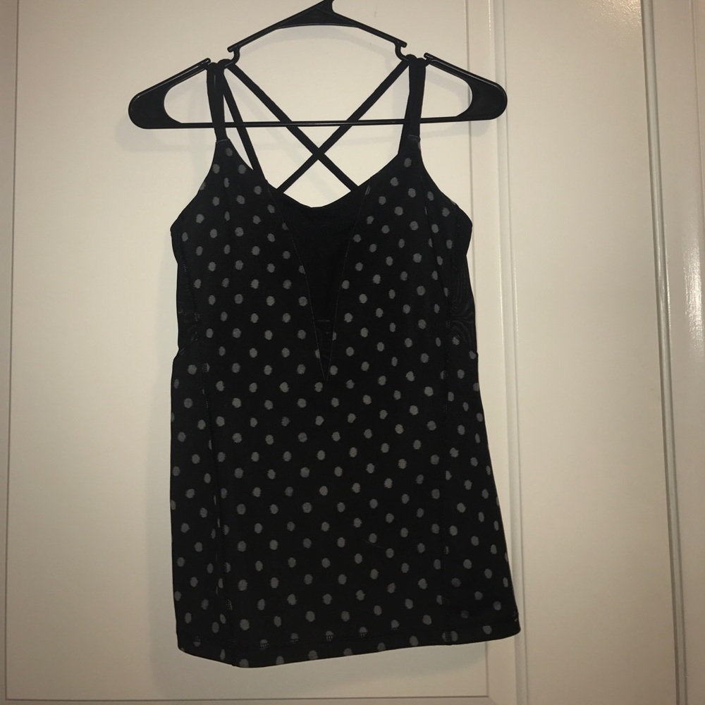 Size 8 Lululemon mesh and polka dot workout tank