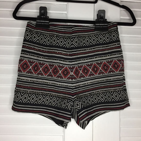 Shorts - H&M Divided High Waist Aztec Print with Beading Shorts - H&M Divided High Waist Aztec Print with Beading