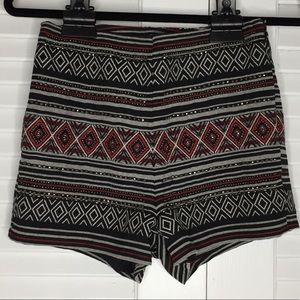 Shorts - H&M Divided High Waist Aztec Print with Beading Shorts - H&M Divided High Waist Aztec Print with Beading