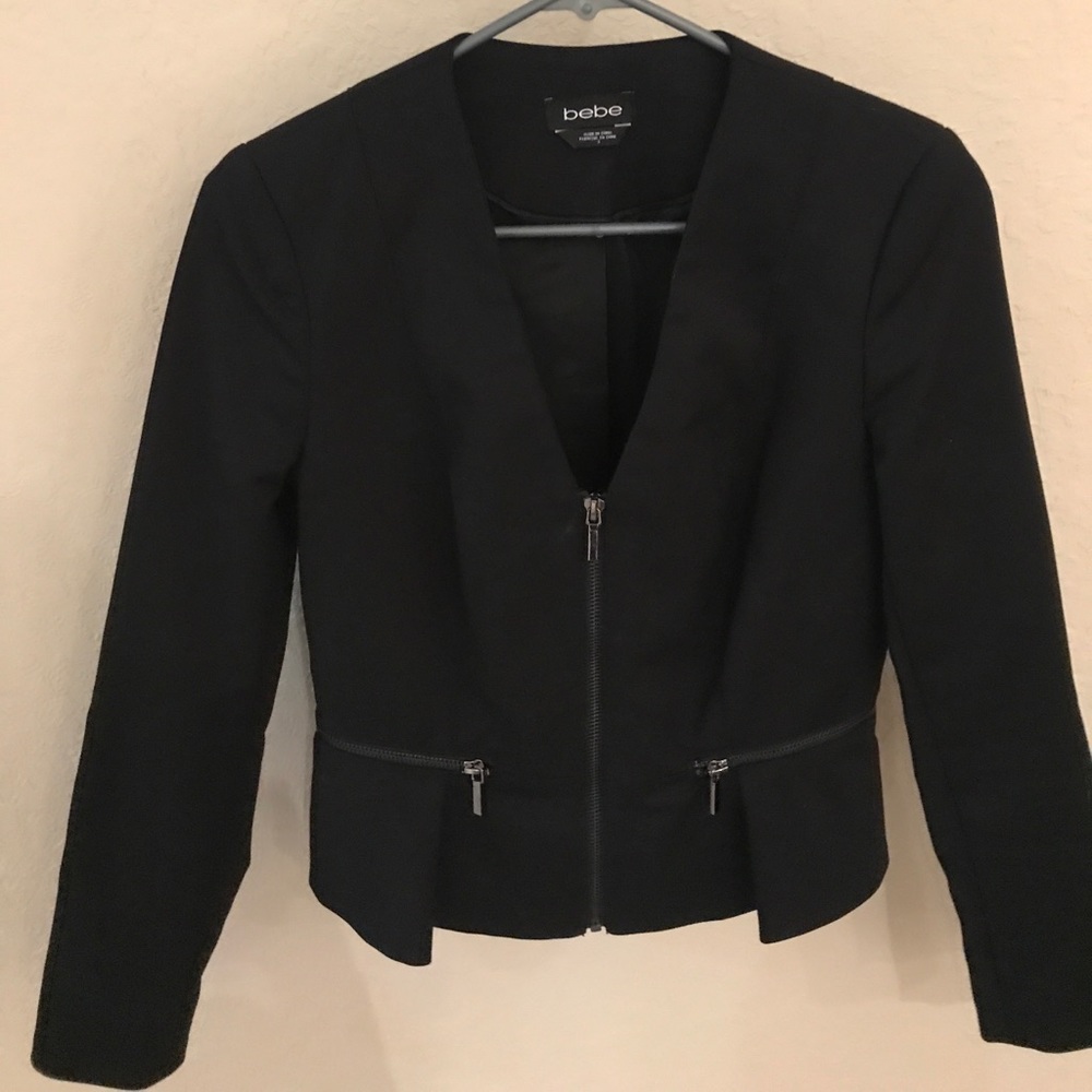 Bebe black peplum blazer