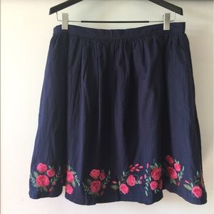 Blue skirt with Roses