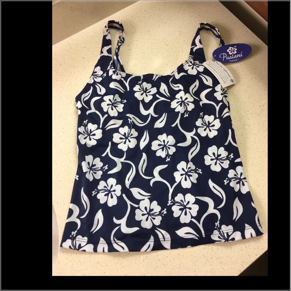 Pualani Hawaii Swim Pualani Hawaii Bathing Suit Top Hibiscus Navy Xl