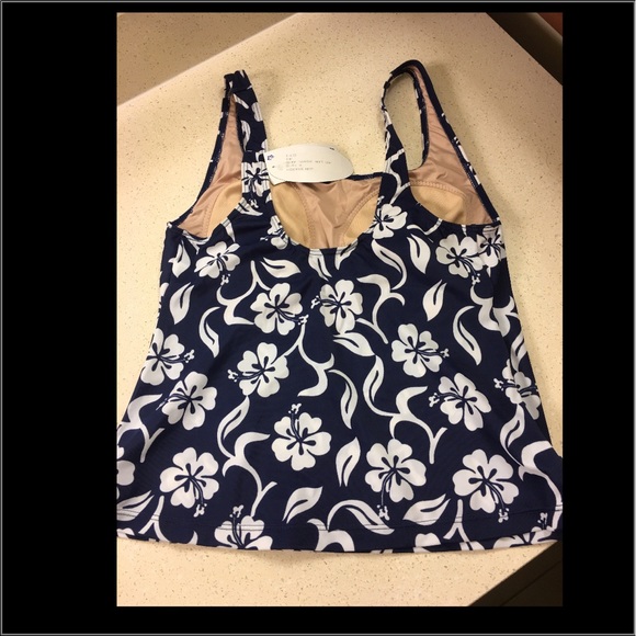 Pualani Hawaii Swim Pualani Hawaii Bathing Suit Top Hibiscus Navy Xl