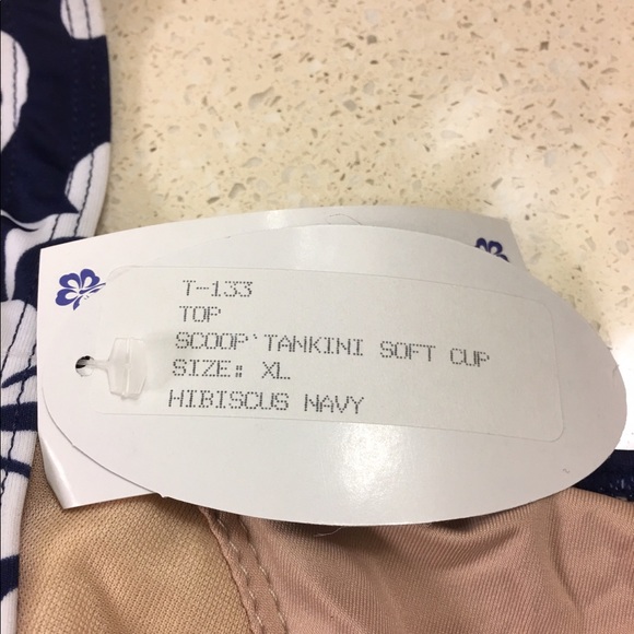 Pualani Hawaii Swim Pualani Hawaii Bathing Suit Top Hibiscus Navy Xl