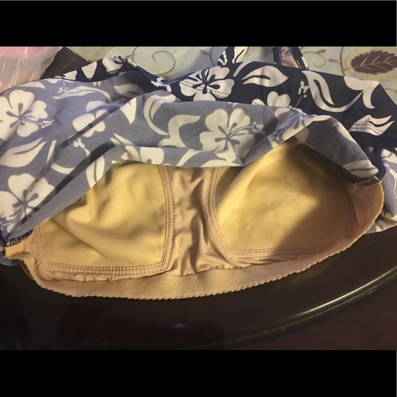 Pualani Hawaii Swim Pualani Hawaii Bathing Suit Top Hibiscus Navy Xl