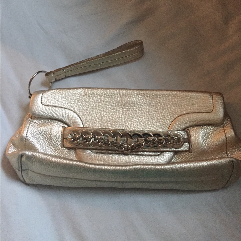 ‼️SOLD‼️Preloved Light Gold Calvin Klein Wristlet/Clutch.