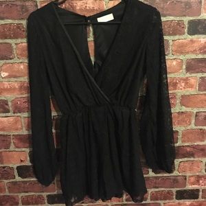 Black Lace Romper