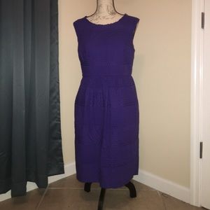 GUC J. Crew Purple Eyelet Cotton Dress Size 12
