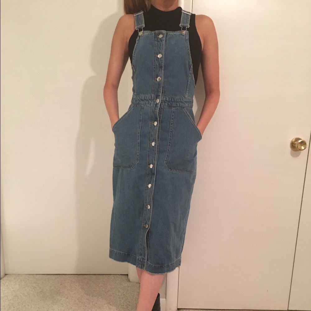 Denim overall dress