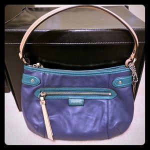 Blue and green Coach purse