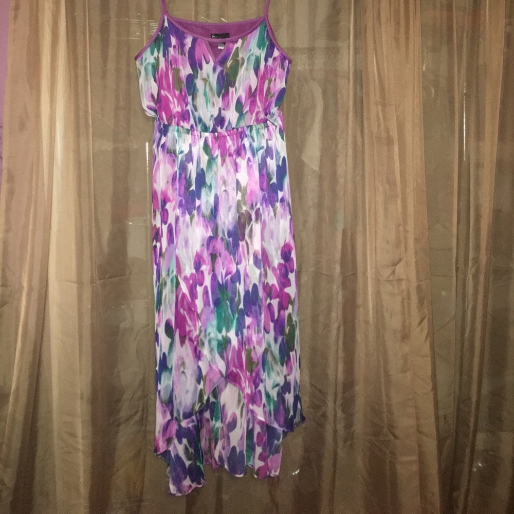 Plus Size High-Low Floral Dress