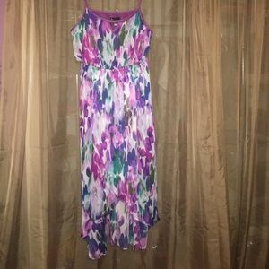 Plus Size High-Low Floral Dress