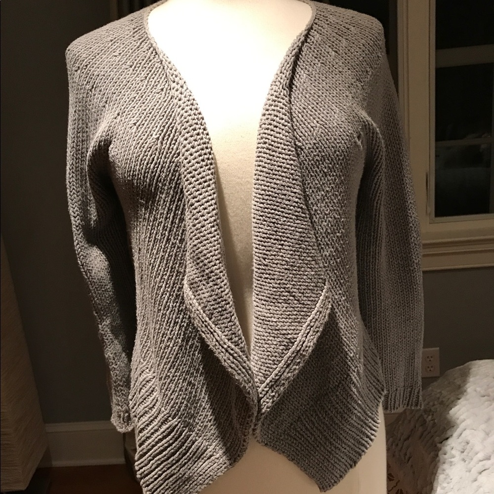 Theory cotton grey sweater. Asymmetric front. M