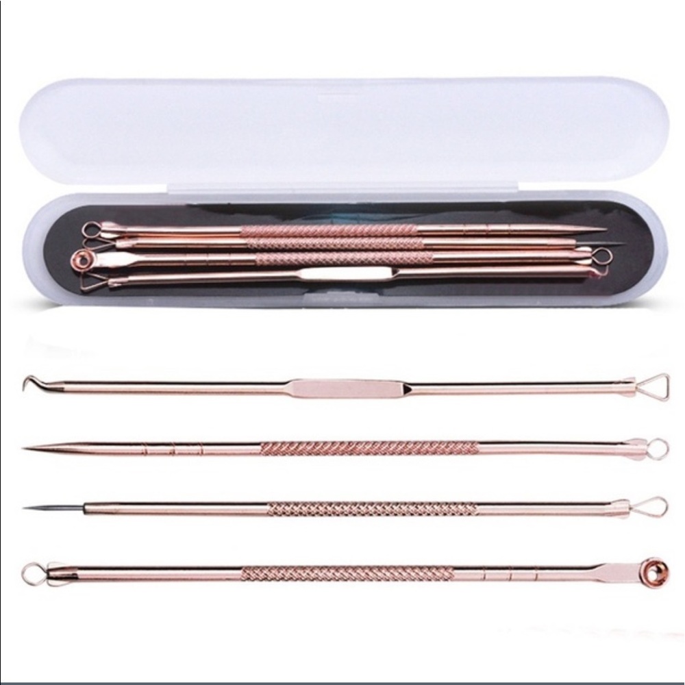 4pc Antibacterial Blackhead Pimple Extractor Tool