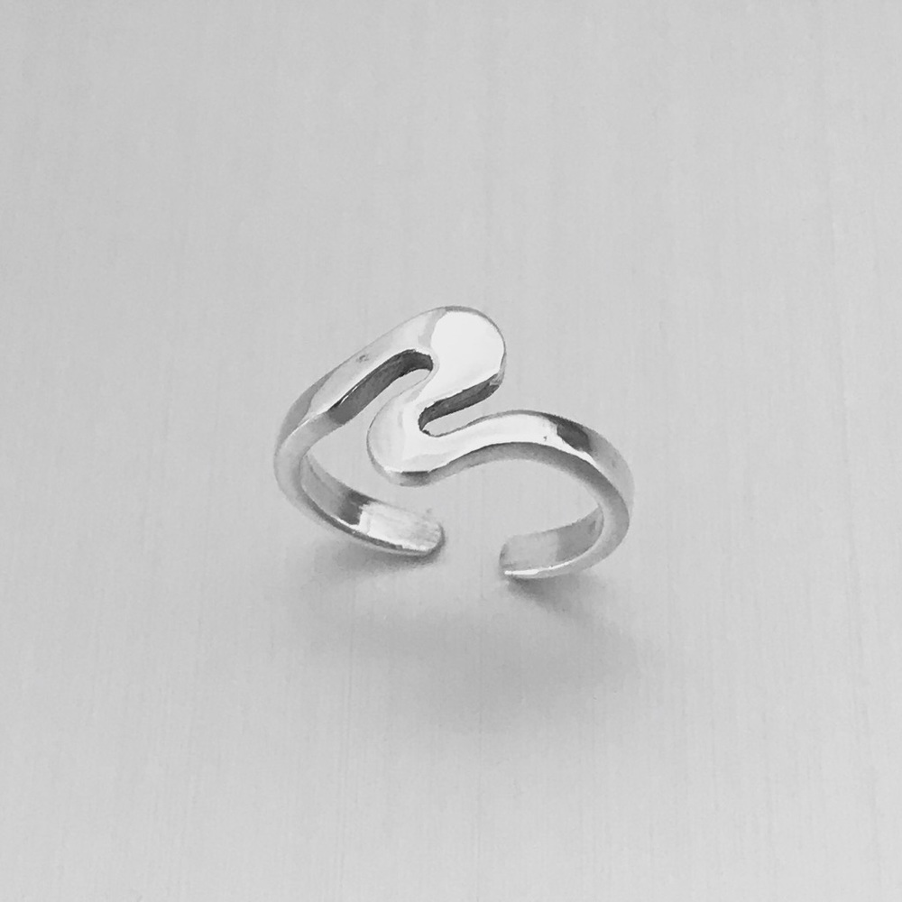 Sterling Silver Squiggle Toe Ring - image 2