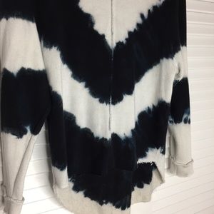 Mono B Tops - Mono B Tie Dye Hoodie in Cream/ Navy Mono B Tops - Mono B Tie Dye Hoodie in Cream/ Navy