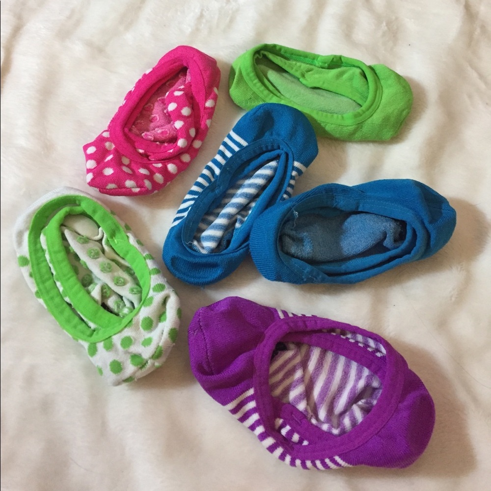 6 Pair Neon No-Show Socks