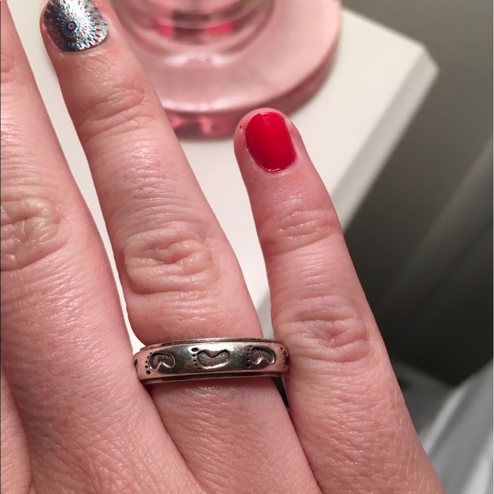 Sterling silver footprints ring