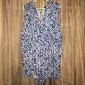 Plus Size Elastic Waist Open Back Romper