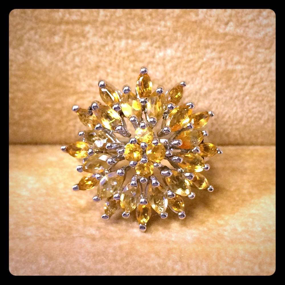 Citrine sterling silver ring