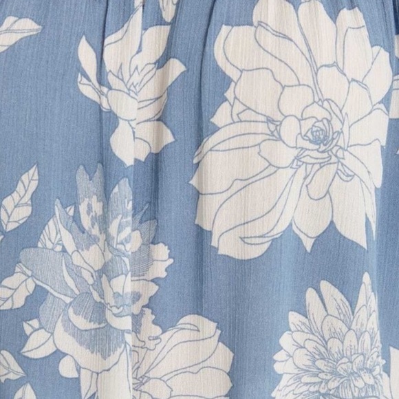 Off the shoulder Blue Floral  Top - Picture 5 of 7