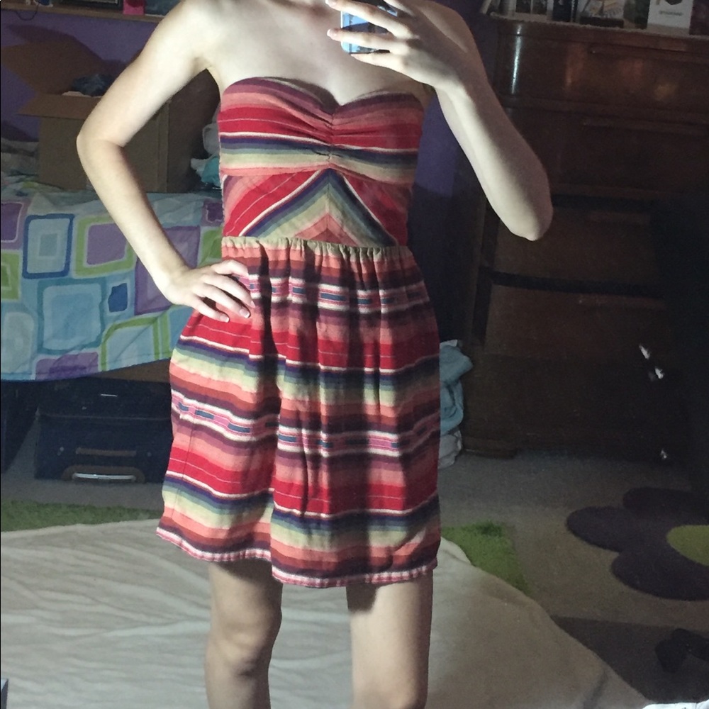 Strapless Striped Dress