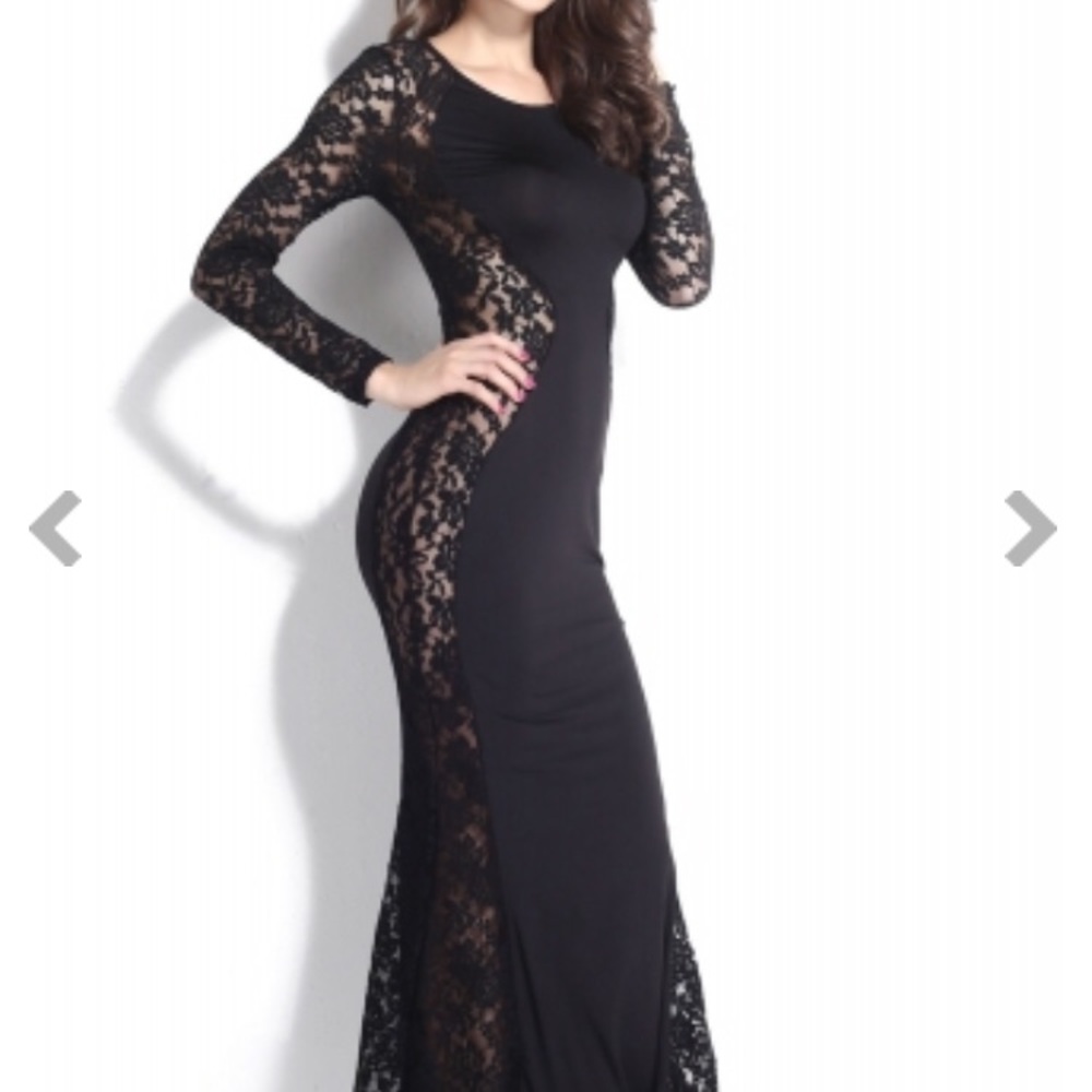 Black Lace Maxi Dress