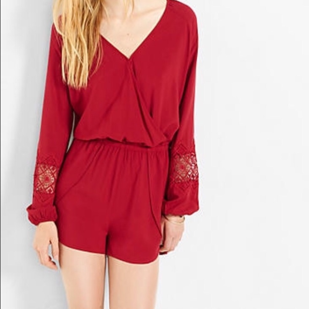 EXPRESS Lace Surplice Romper