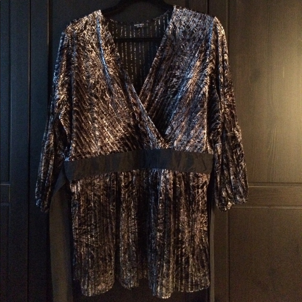 Velvet Wrap Front Top