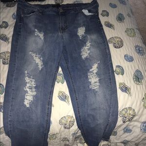 Distressed jeans
