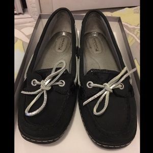 Sperry Top-Sider Angelfish Blk Leather & Glitter