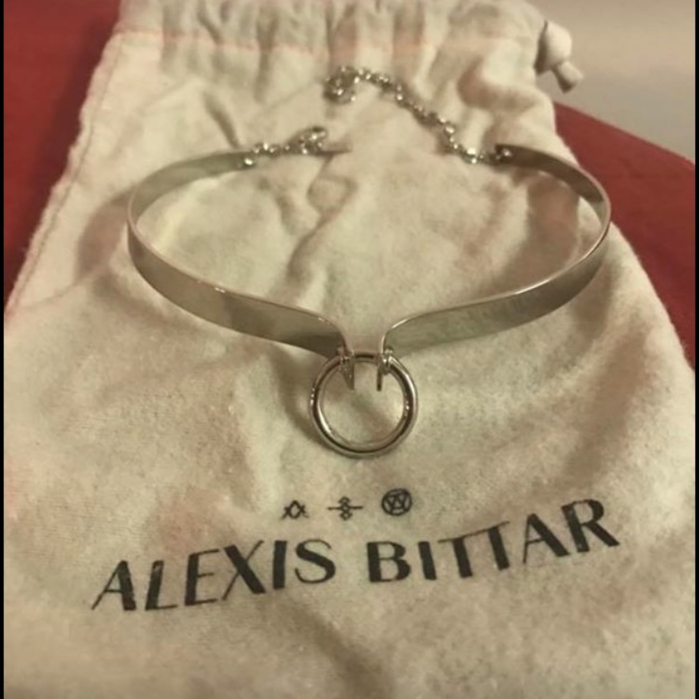 Alexis Bittar Lady O Collar Rhodium Silver