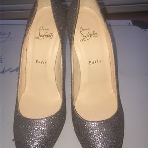 Silver Glitter Christian Louboutin size 40